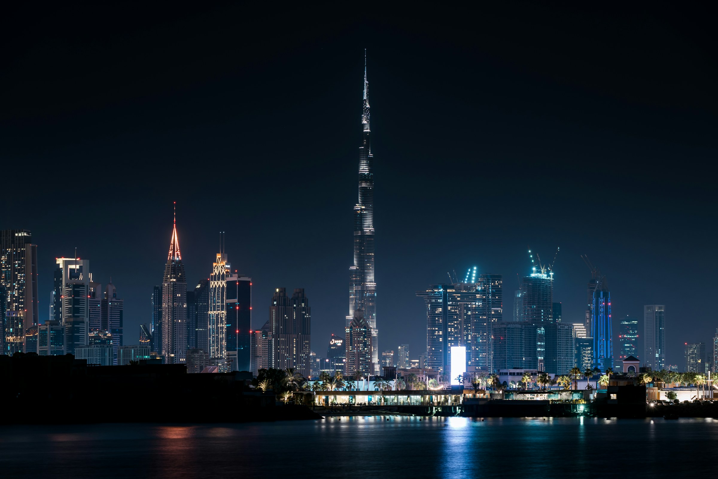 Dubai skyline at night